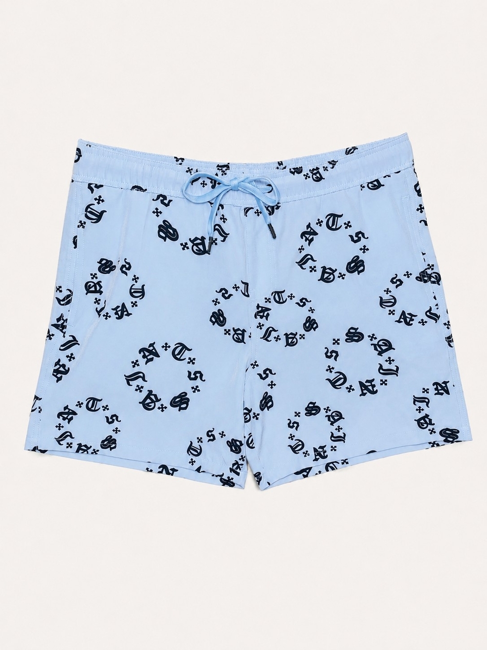 🆕️Saints Studio Swim Trunks Blue Monogram Print Men's Large NWT